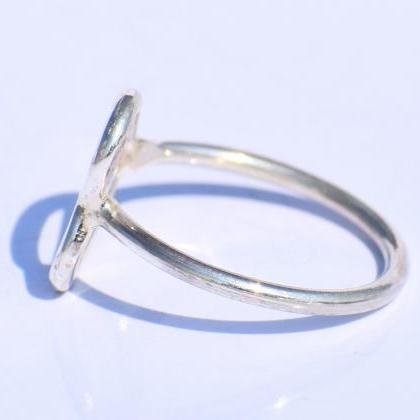 Minimalist Heart Ring, Hollow Heart, 925 Sterling..