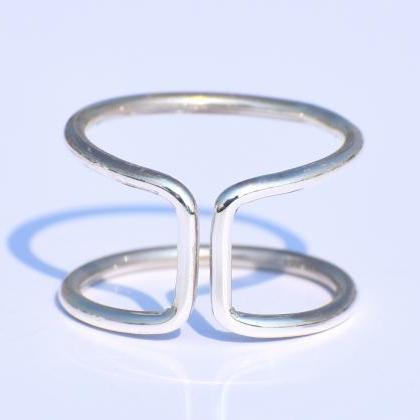 Open Ring , 925 Sterling Silver Ring, Midi Ring,..