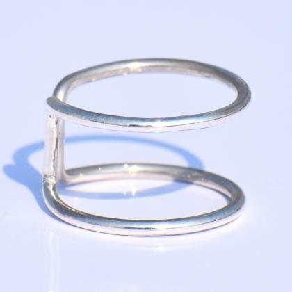 Open Ring , 925 Sterling Silver Ring, Midi Ring,..