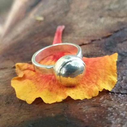 Single Ball Ring, Silver Ring, Handmade Ring,..