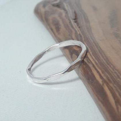 Fine Hammered Ring, Sterling Silver..