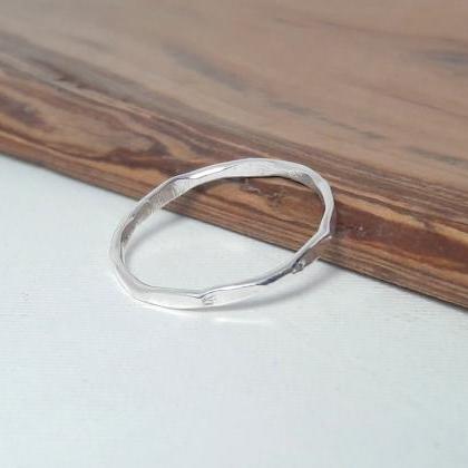 Fine Hammered Ring, Sterling Silver..