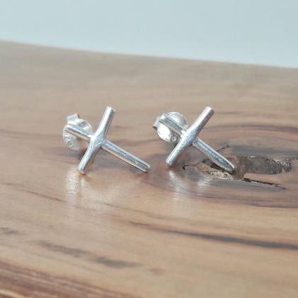 Christian Symbol Earrings, 925 Sterling Silver..