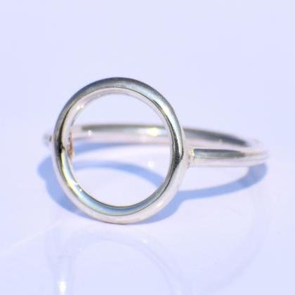 Delicate Minimalist Ring, Hollow Circle Ring,..