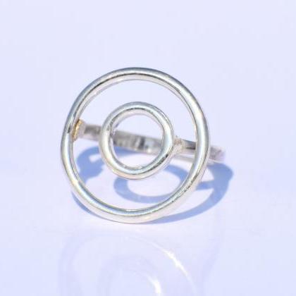 Hollow Circle Ring, Sterling Silver Ring,..