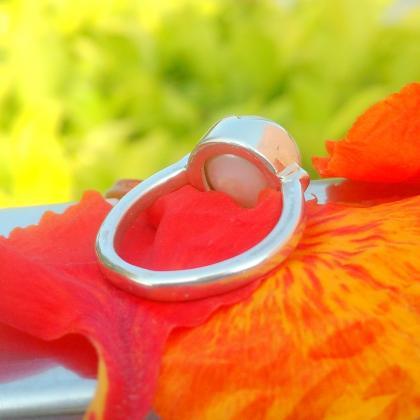 Handmade Pearl Ring, Gemstone Ring, Sterling..