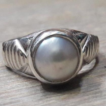 Design Pearl Ring, 925 Sterling Silver Ring,..