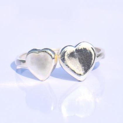 Silver Heart Ring, Dainty Heart Ring, Tiny Heart..