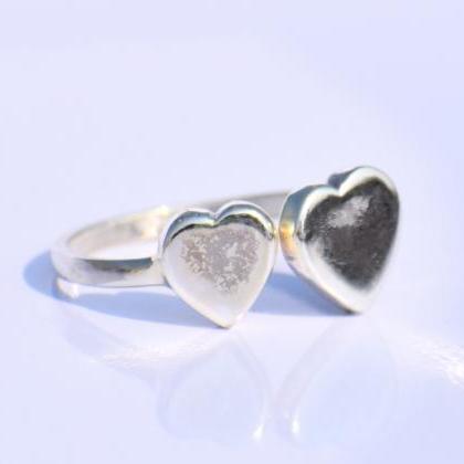 Silver Heart Ring, Dainty Heart Ring, Tiny Heart..