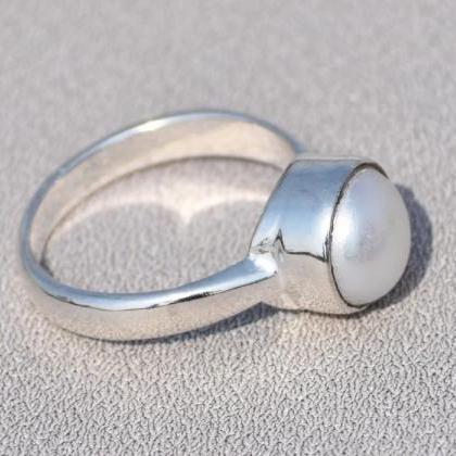 Pearl Ring, Fresh Water Pearl, Sterling Silver..