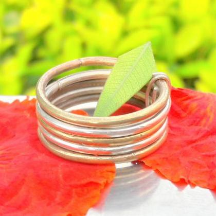 Silver-Copper Mix Band Ring, Sterli..