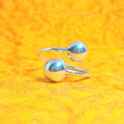 Semi-sphere Ring, Sterling Silver Ball Ring,..