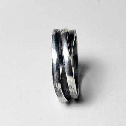 Oxidized Band Ring, Silver Jewelry, Handmade..
