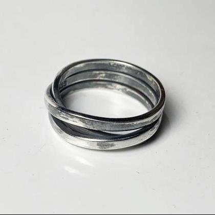 Oxidized Band Ring, Silver Jewelry, Handmade..
