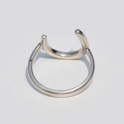 Crescent Moon Ring, 925 Sterling Silver Ring,..