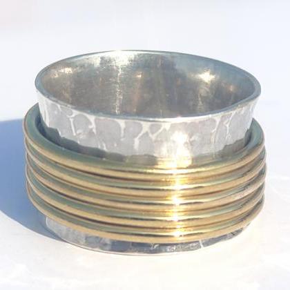Spinner Ring, Band Ring, Handmade Ring, Hammered..