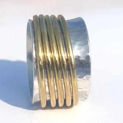 Spinner Ring, Band Ring, Handmade Ring, Hammered..