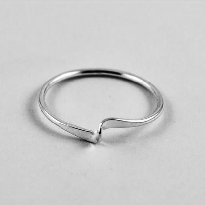 Bend Ring, Sterling Silver Ring, Thin Ring, Dainty..