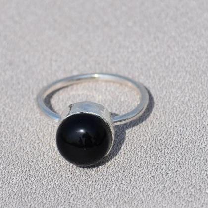 Black Onyx Ring, 925 Silver Ring, Handmade Ring,..