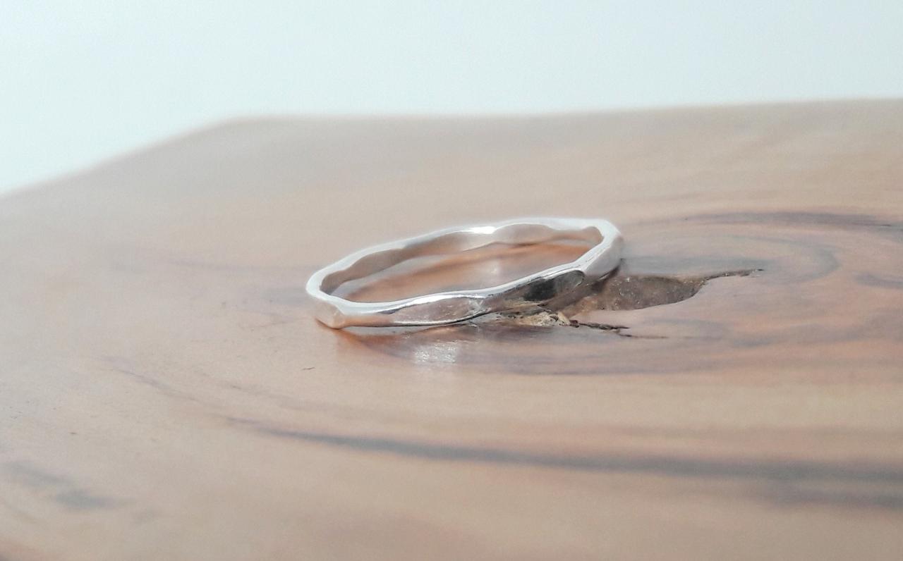 Fine Hammered Ring, Sterling Silver Ring, Midi Ring, Thin Band Ring, Screw Ring, Statement Ring, Friendship Ring, Sorry Gift, Back To School