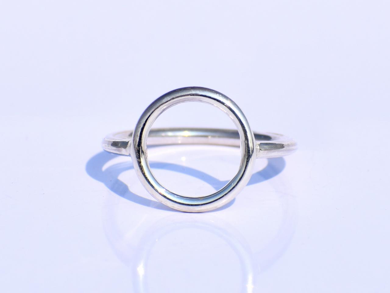 Delicate Minimalist Ring, Hollow Circle Ring, Circle Jewelry, 925 Sterling Silver Circle Ring, Promise Ring, Friendship Gift, Back To School