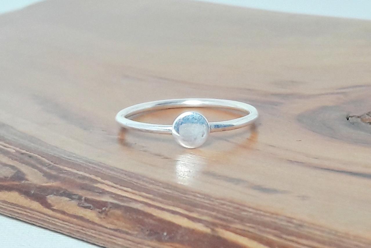 Silver Moon Ring, Silver Circle Ring, 925 Sterling Silver Ring, Handmade Ring, Unisex Ring, Stacking Ring, Silver Dainty Ring, Gift For Her
