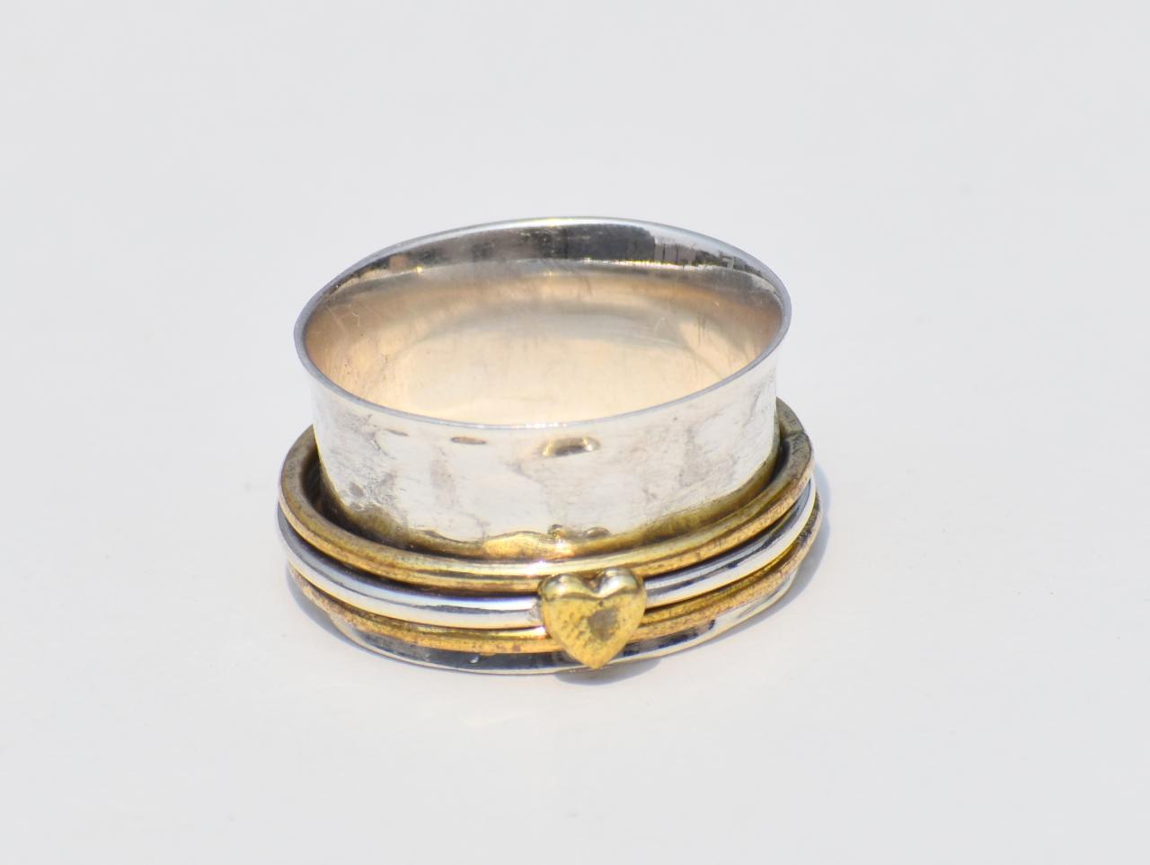 Spinner Ring, Sterling Silver Ring, Meditation Ring, Anxiety Ring, Thumb Ring, Band Ring, Brass Ring, Handmade Ring, Statement Ring, Ring