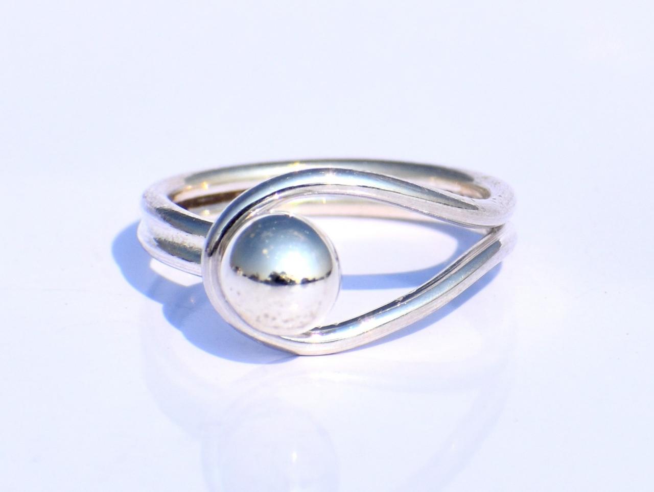 Silver Dot Ring, Stacking Ring, Boho Ring, Handmade Ring, Sterling Silver Ring, Unisex Ring, Friendship Ring, Anniversary Gift, Gift For Her