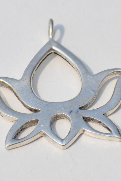 Delicate Lotus Flower Pendant, Sterling Silver Pendant, Handmade Jewelry, Waterlily Charm, Peace Jewelry, Yoga Jewelry, Jewelry For Everyone
