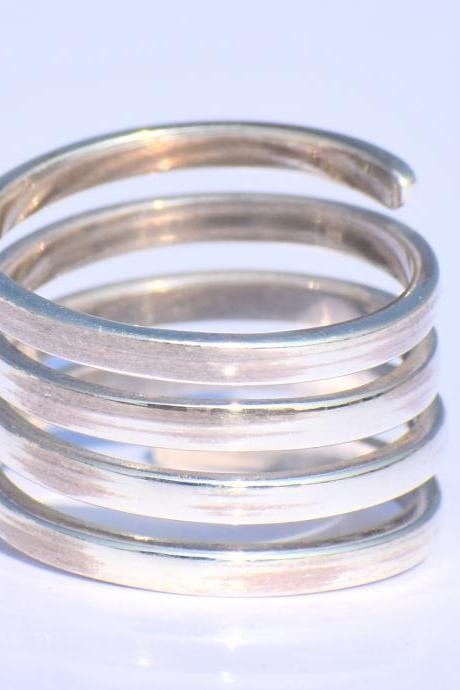 Spiral Ring, 925 Silver Ring, Handmade Ring, Chunky Ring, Band Ring, Adjustable Ring, Swirl Ring, Unisex Ring, Wedding Gift, Ring For Women