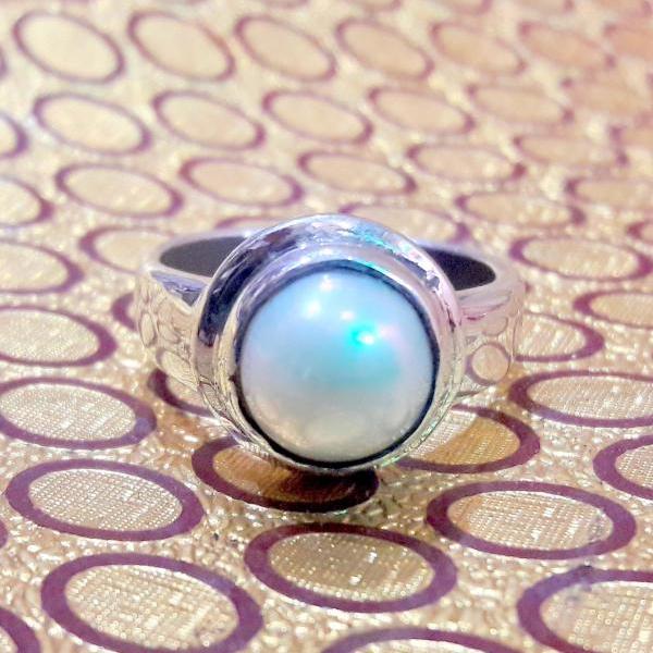 Pearl Ring 3, 925 Sterling Silver Ring, Handmade Ring, Round Gemstone, Gift For Her, Statement Ring